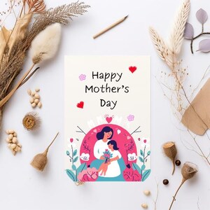 5 Mother's Day Cards!  - Download cards for mothers day - Mother's day Pack - Print at home - DIY - make your own cards, instant download!