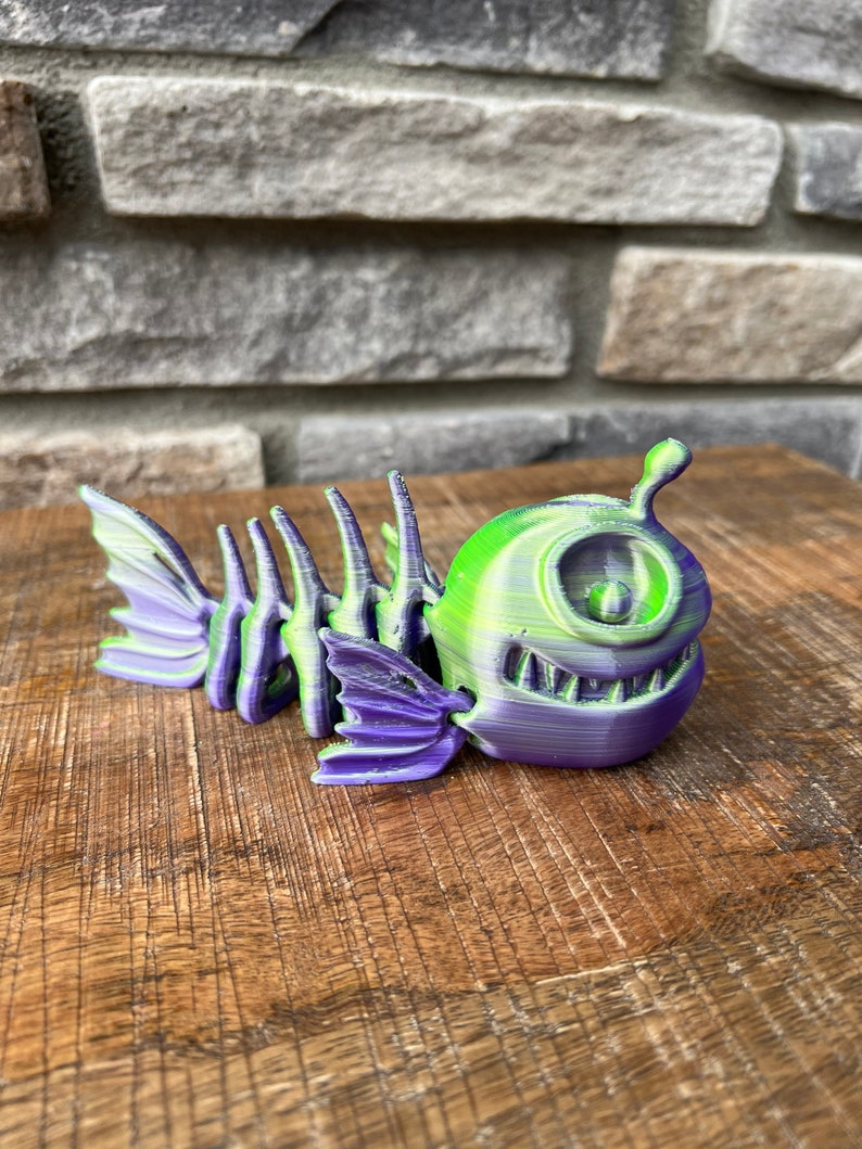 Angler Fish 3d Printed Articulated Flexible Custom Etsy