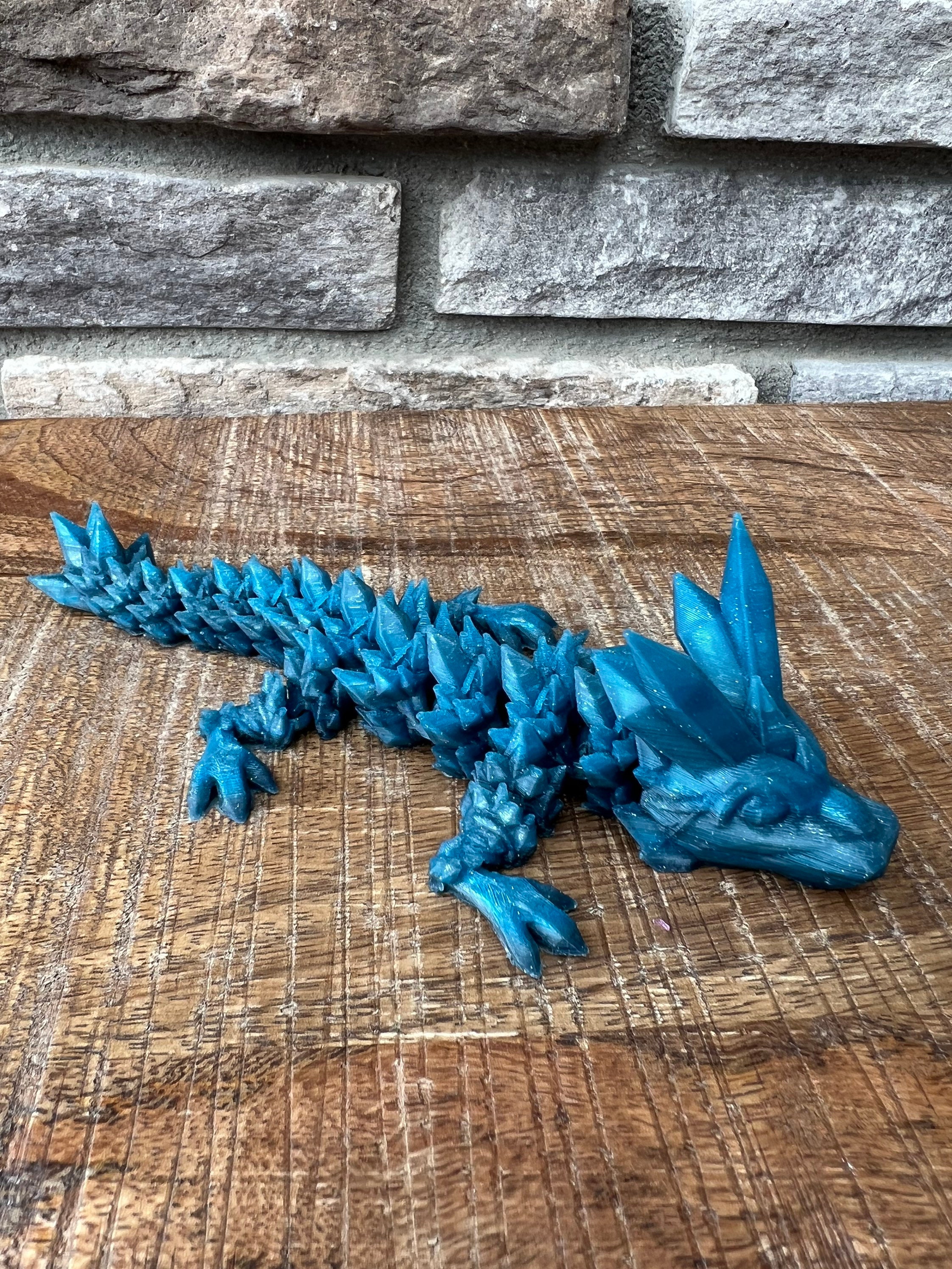 Cheap Christmas Gift 3D Printed Articulated Dragon Crystal Dragon