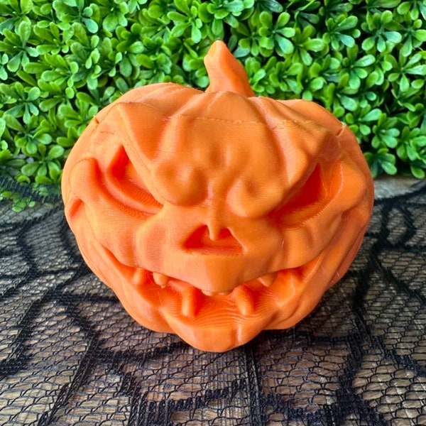 Jack-O-Lantern Container | 3D Printed | Custom Fidget Toy | Halloween Decoration