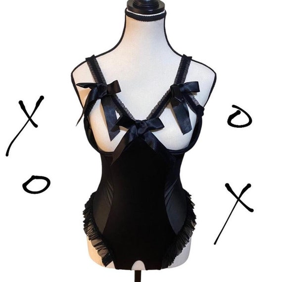 Y2k Venus Black Bow Bodysuit - image 1