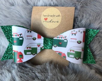 Holiday Trailer Traveling Glitter Bow