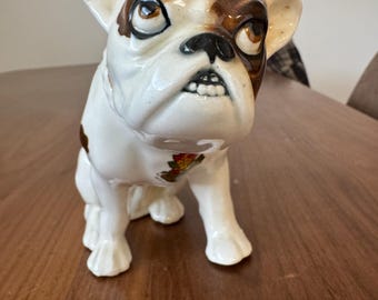 Free Shipping Czechoslovakia made English Bulldog circa 1950s sad face