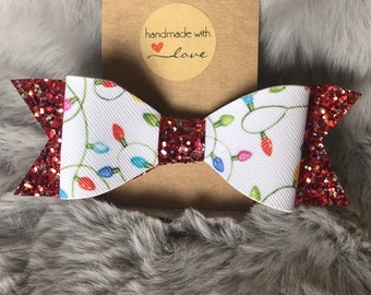 Griswold Inspired Holiday Red Glitter Bow