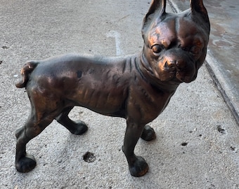 Free Shipping USA made cast iron metal replica of vintage Boston terrier