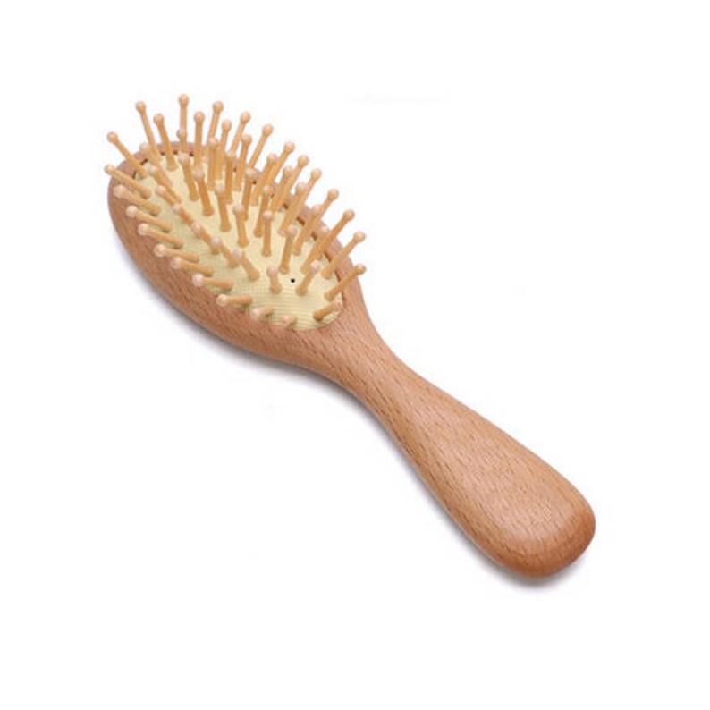 Natural Wooden Massage Hair Brush BallTipped Wooden Bristles Etsy