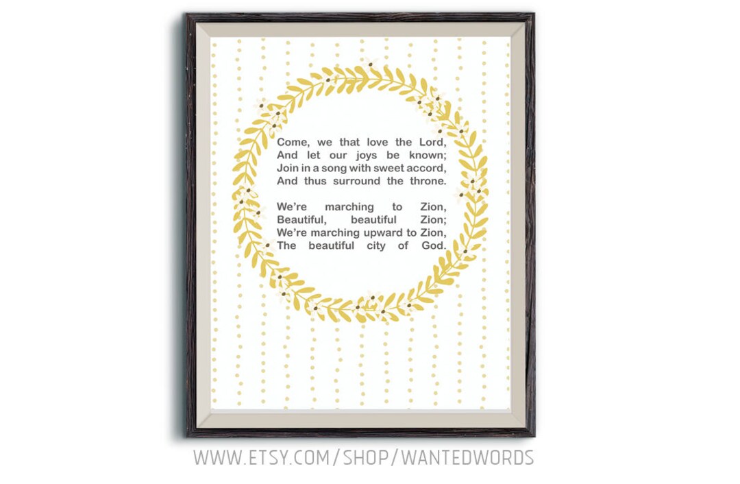 Were Marching to Zion Beautiful Beautiful Zion Hymn Etsy