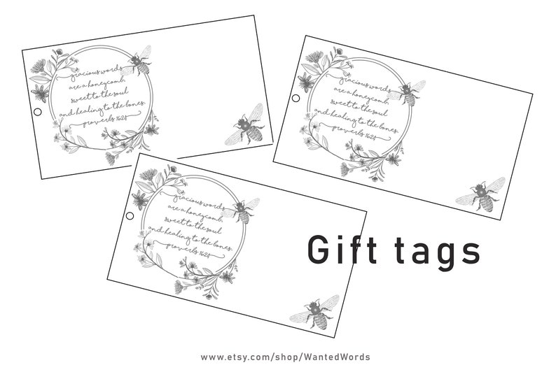 Gift Tag Printable Honey Bee - Etsy