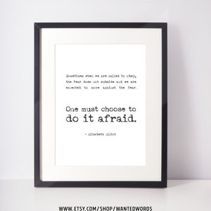 Elisabeth Elliot | Do it Afraid | Printable Print At Home Wall Art