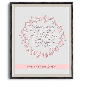 Kindred Spirit | Anne of Green Gables Quote | Printable Wall Art | Instant Download | Inspirational Wall Art