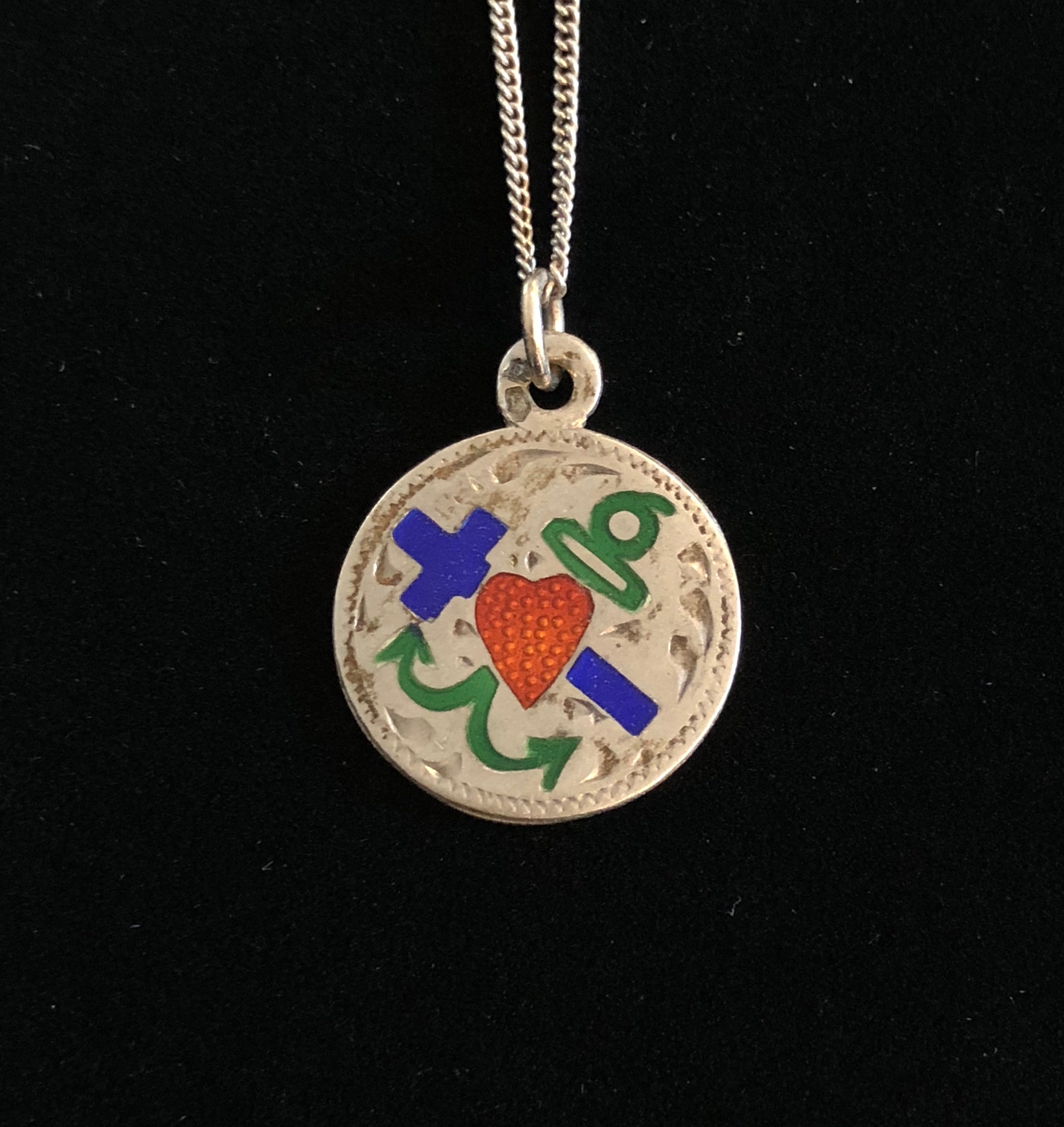 Antique enamel faith hope and charity necklace Etsy