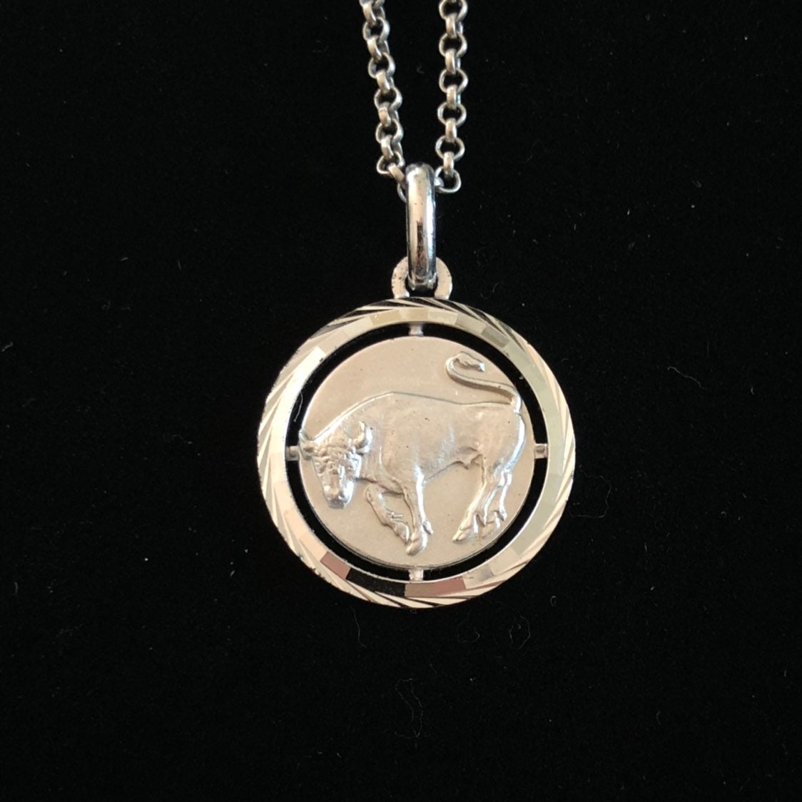 vintage TAURUS zodiac sign amulet necklace | Etsy