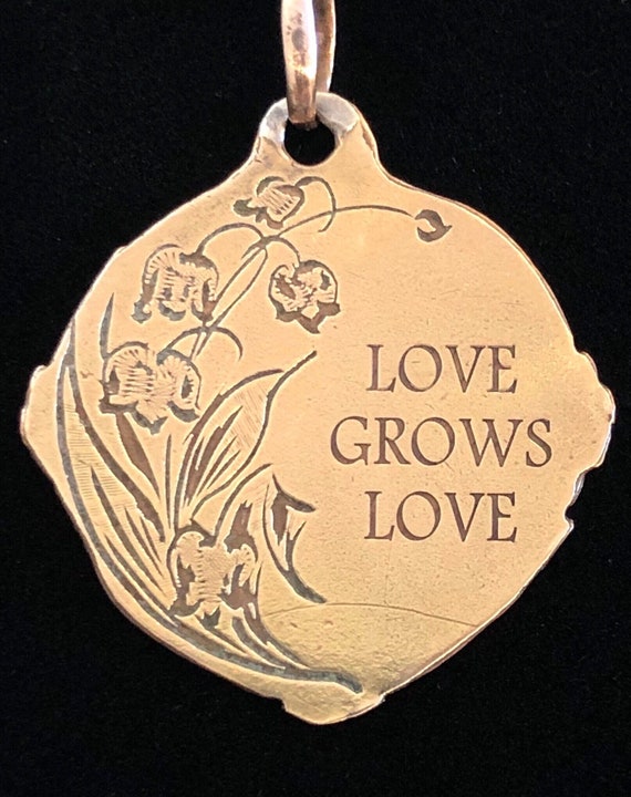 Antique French Love Grows Love Sentimental Quote P