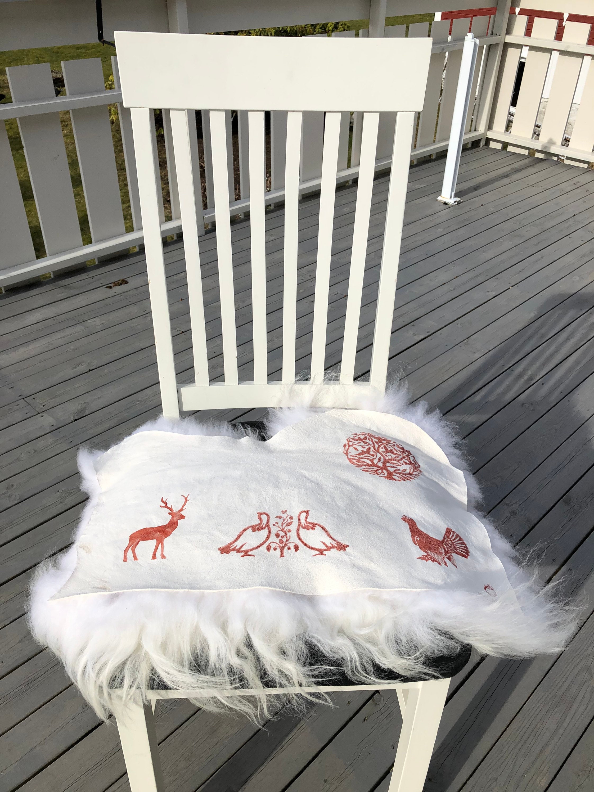 Seat cover sheepskin chair pad wool decoration fur cushion