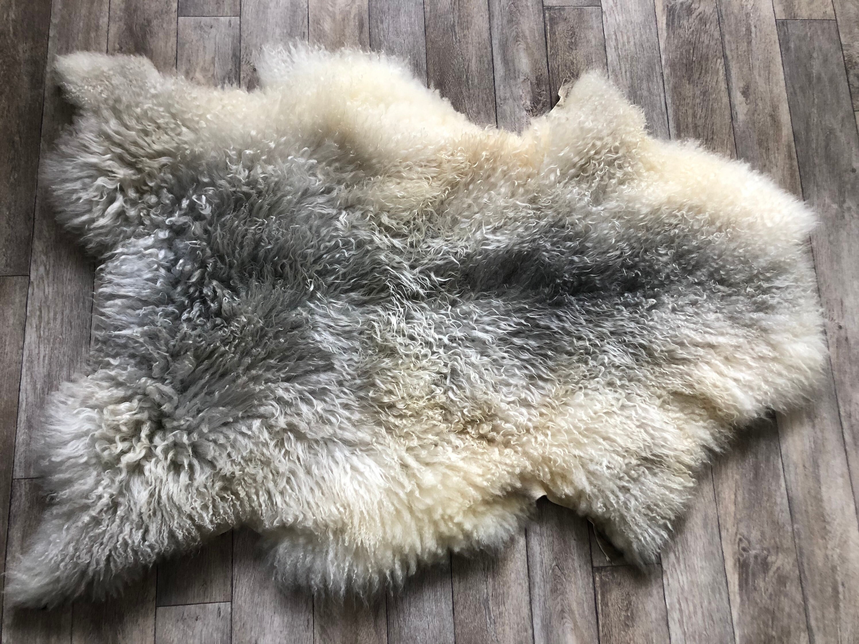 long haired pelt curly sheepskin rug supersoft Norwegian sheep throw