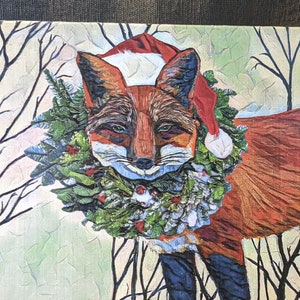 Holiday Fox Card [Set of 5 or 10]: Christmas Card, Winter Card, Fox Card, Wildlife Card, Greeting Card, Snowy Card, Tree Card, Oklahoma