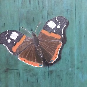 Butterfly Card [Enkele Kaart], Wildlife Card, Rode Admiraal Kaart, Kunst Kaart, Vriend Kaart, Wenskaart, Dank u Kaart, Uitnodigingskaart