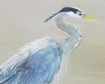 Great Blue Heron Card [Single Card], Heron Card, Bird Card, Friend Card, Sympathy Card, Wildlife Card, Wetland Card, Thank You Card