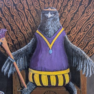 Carta do Rei Corbeau [carta única]--Carta do Corvo, Carta do Rei, Carta da Fantasia, Carta do Amigo, Carta do Pássaro, Carta do Corvo, Carta Engraçada, Carta da Realeza