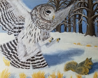 Owl Card [Set of 4], Bird Card, Wildlife Card, Barred Owl Card, Snowy Card, Winter Card,  Thank You Card, Friend Card, Oklahoma Card