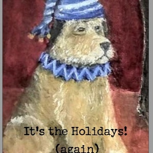 Tarjeta navideña divertida [Tarjeta única] Tarjeta para perros, Tarjeta Terrier, Tarjeta de Navidad, Tarjeta navideña, Tarjeta Hanukkah, Tarjeta de felicitación de temporada, Alegría navideña