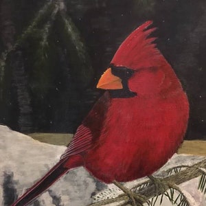 Carte Cardinal [Carte unique], Carte Oiseau, Carte d’hiver, Carte des Fêtes, Carte de la faune, Carte snowy, Carte de remerciement, Carte de Noël, Carte d’arbre