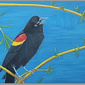 Blackbird Card [Set of 4], Bird Card, Red-winged Blackbird, Spring Card, Birdsong Card, Greeting Card, Friend Card, Thank You Card