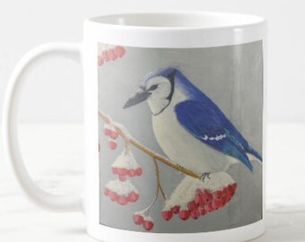 Christmas Blue Jay Mug(11 oz. or 15 oz.)