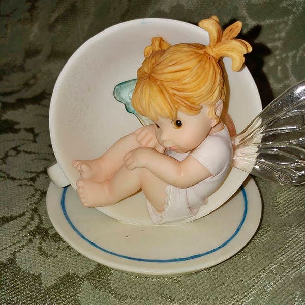 Little Kitchen Fairies, My little cup of tea fairie fairy sitting in a tipped tea cup