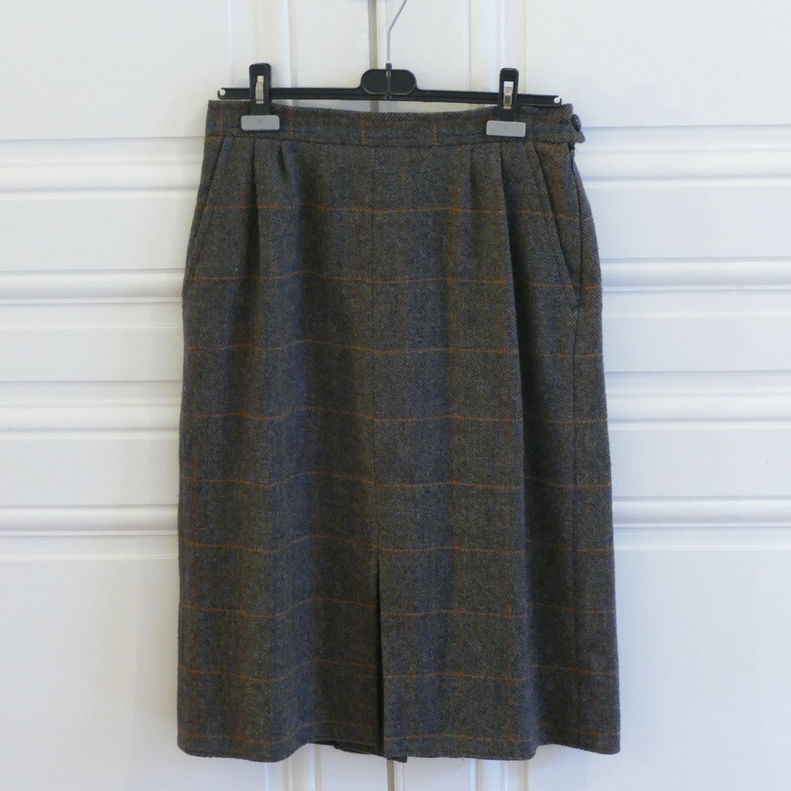 80's inverted box pleat skirt | Etsy