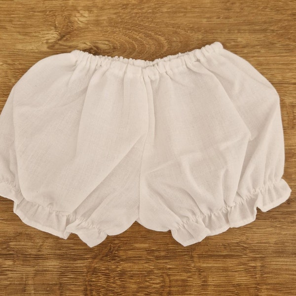 Large White Cotton Knickers Panties with Elasticated Waist and Legs for 20 inch doll