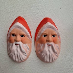 Plastic Father Christmas Santa face x 2 pack