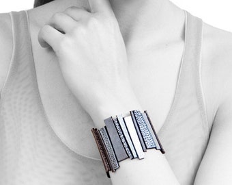 BESTSELLER | Fabulous Avant-Garde Silver Bracelet for Women | Contemporary Cuff Bracelet | Stunning Artistic Wide Bracelet | Jewelry Gifts