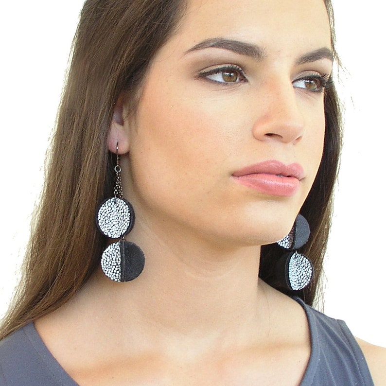 Black Statement Earrings Long Earrings For Women Statement Etsy