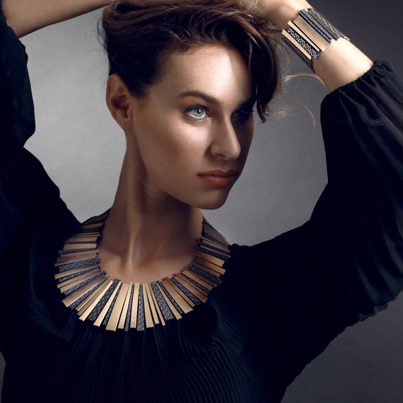 Leather cheap statement necklace