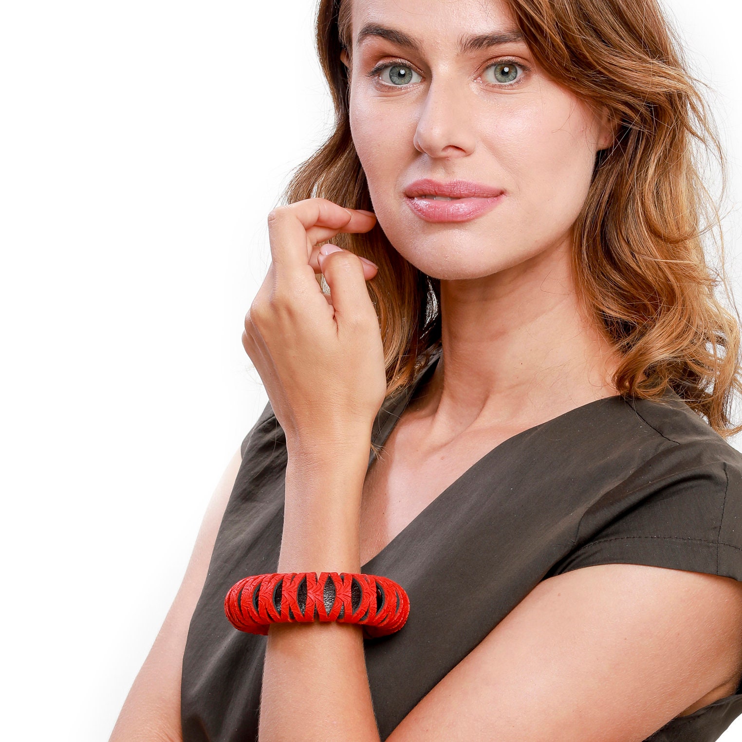 Gold Statement Armband für Frauen Chunky Leder Armreif Etsy