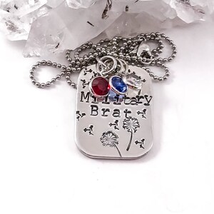 Military Brat Dog Tag Necklace - Long Distance Overseas Brat - Gift for