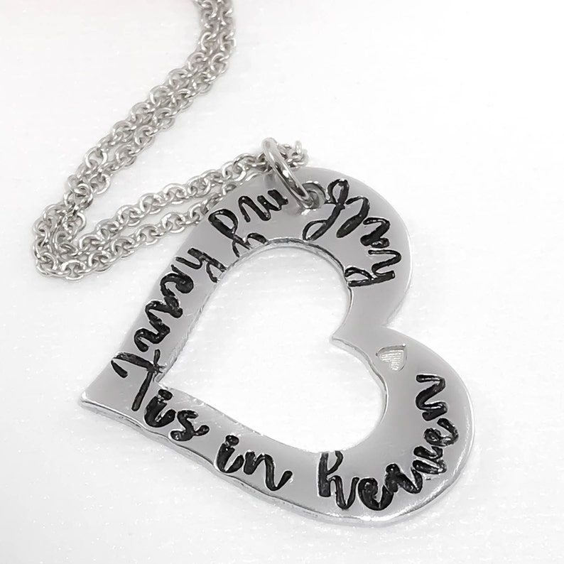 Memorial Necklace Half My Heart Is In Heaven Memory Of Image 0