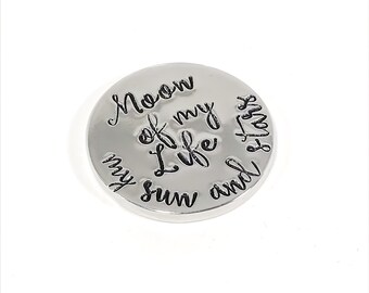 Personalized Coin - Pocket Token Moon Of My Life - Personalized Boyfriend Gift - Gift For Couples - Pocket Prayer For Husband