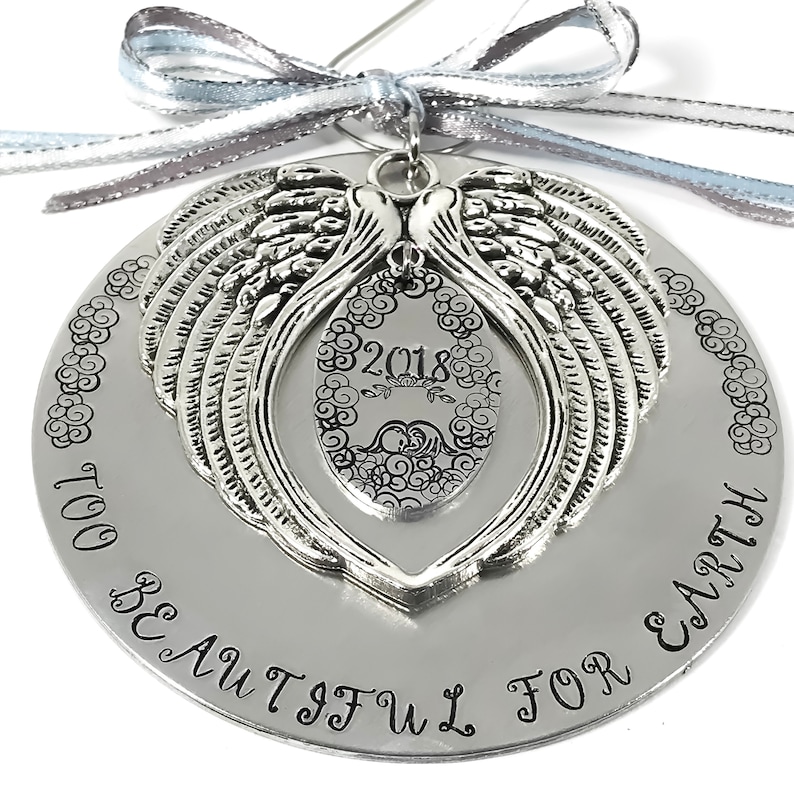 Personalized Baby Memorial Ornament Too Beautiful for Earth  Etsy