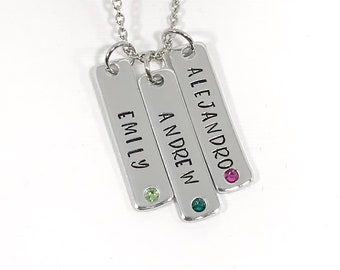 Mothers Name Necklace- Kids Names - Family Birthstone Necklace - Mom Daughter Grandma - Personalized Custom Gift For Mom - New Mom Jewelry