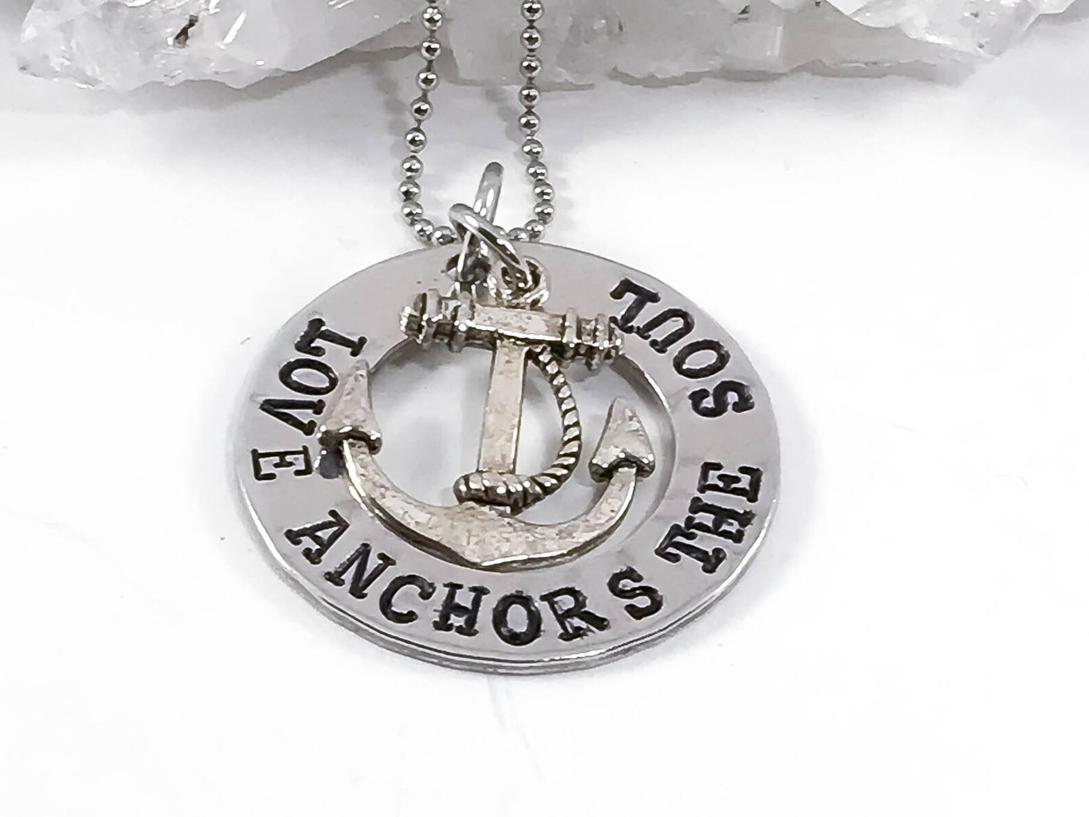 Love Anchors The Soul Necklace Personalized Hand Stamped Etsy