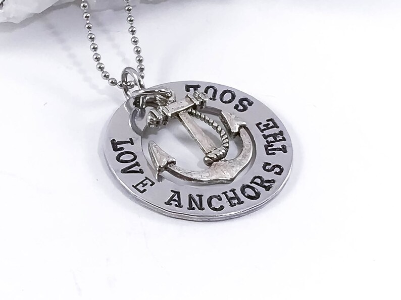 Love Anchors The Soul Necklace Personalized Hand Stamped Etsy