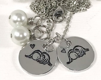 Baby Angel Memorial Necklace - Bereavement Necklace - Rememberance Gift - Twins Infant Baby Loss