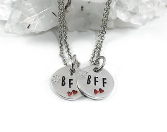 BFF Gift Set Best Friends Forever - Best Friend Necklace Set - Distance Friendship Gift - Matching Necklace Set For Two