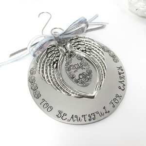 Personalized Baby Memorial Ornament - Too Beautiful For Earth - Baby Miscarriage - Infant Child Loss - Gift for Friend - Bereavement 2023
