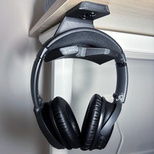 Undermounted Desktop Headphones Mount | Under Desk Headphone Holder | Desktop Headphone Stand