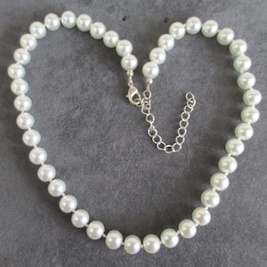 Vintage Simulated Pearl Knotted Necklace, Knotted Pearl Necklace, Faux Pearl Necklace, NE/35