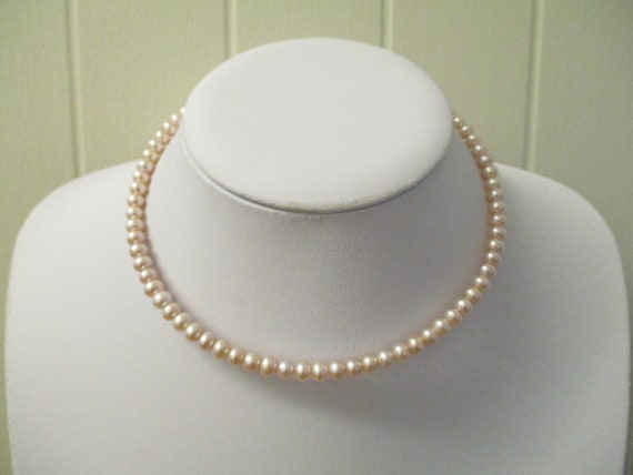 Vintage Pearl Choker, Freshwater Pearl Choker, Pi… - image 3