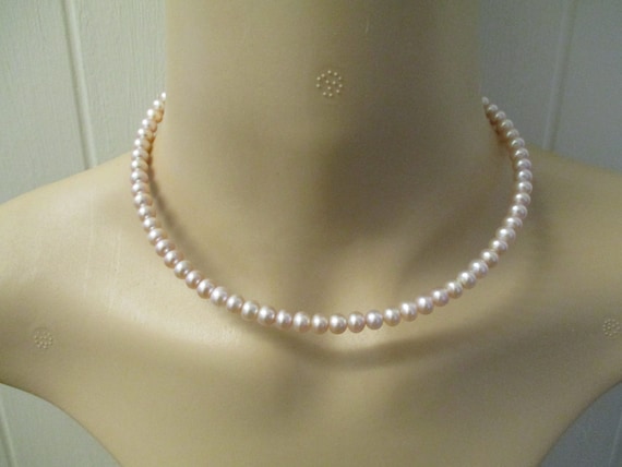 Vintage Pearl Choker, Freshwater Pearl Choker, Pi… - image 2